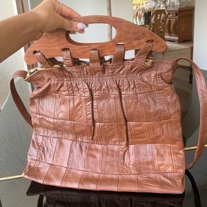 Top Shop Wooden Handle Bag